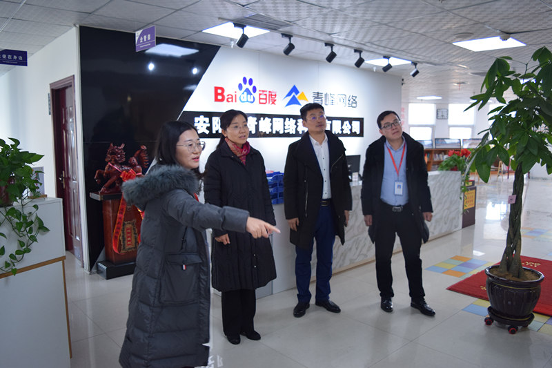 中共河南省委網(wǎng)信辦社評處處長李麗同志，中共安陽市委網(wǎng)信辦副主任、市互聯(lián)網(wǎng)行業(yè)黨委書記王曉萌同志蒞臨安陽青峰網(wǎng)絡(luò)參觀指導！
